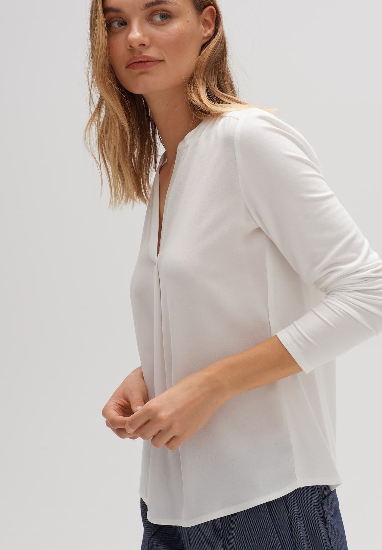 Blusenshirt weiß langarm Clearance